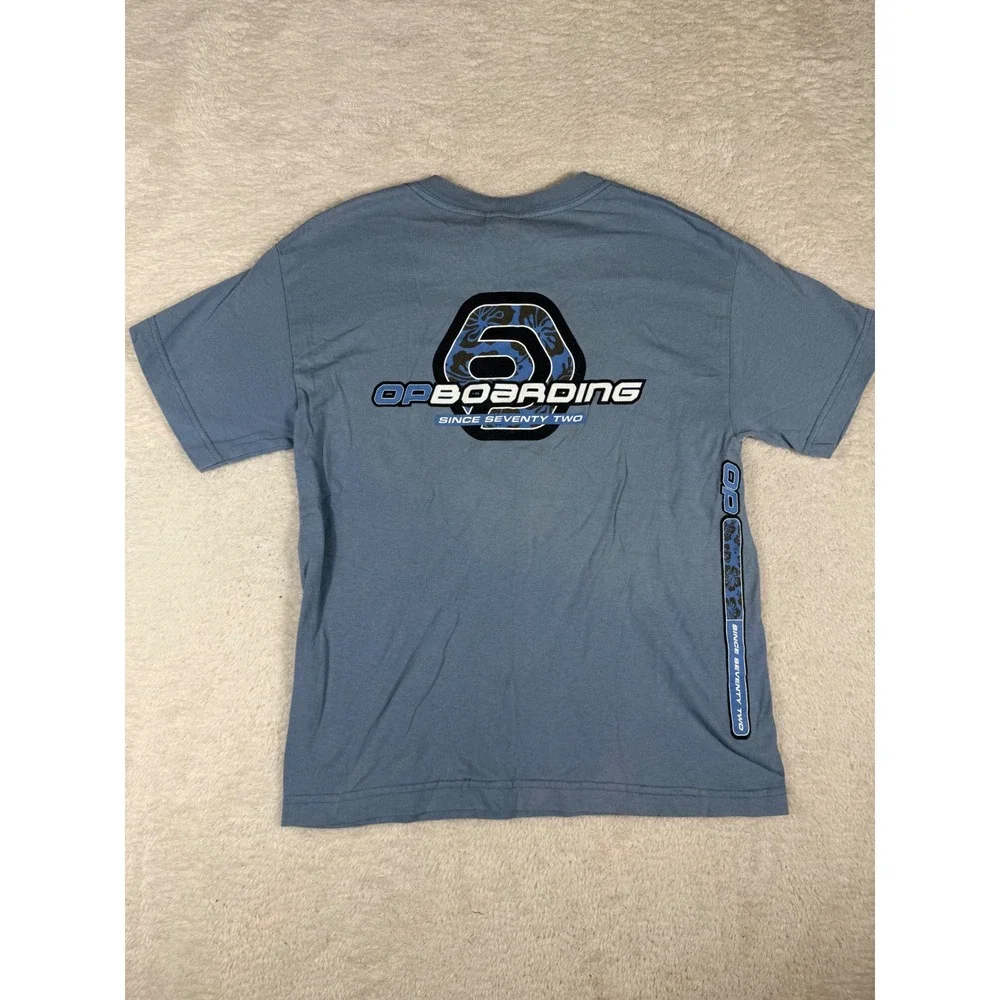 Ocean Pacific T-Shirt Kids Medium Blue Good‎ Vintage OP Boarding Surf Skate Tee